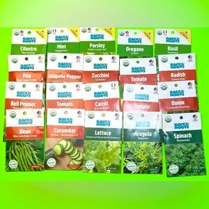 NWT Back to Roots Organic Vegetable Seeds VARIETY PACK 20 Seed Packs Total